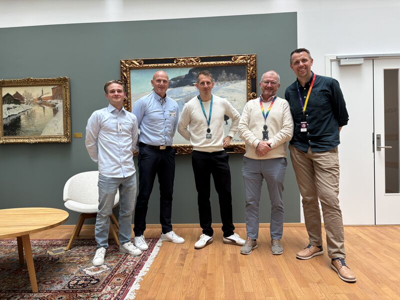 Fra venstre: Kasper Nystad, AJ, Kenneth Riisa AJ, Alexander Piroud DNB, Rentao Luciano Bonafede DNB og Thorbjørn Hansen DNB